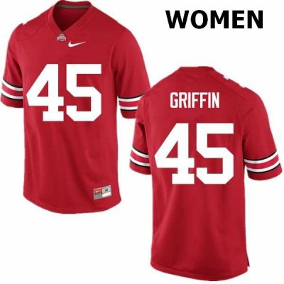 NCAA Ohio State Buckeyes Women's #45 Archie Griffin Red Nike Football College Jersey RFZ4845EI